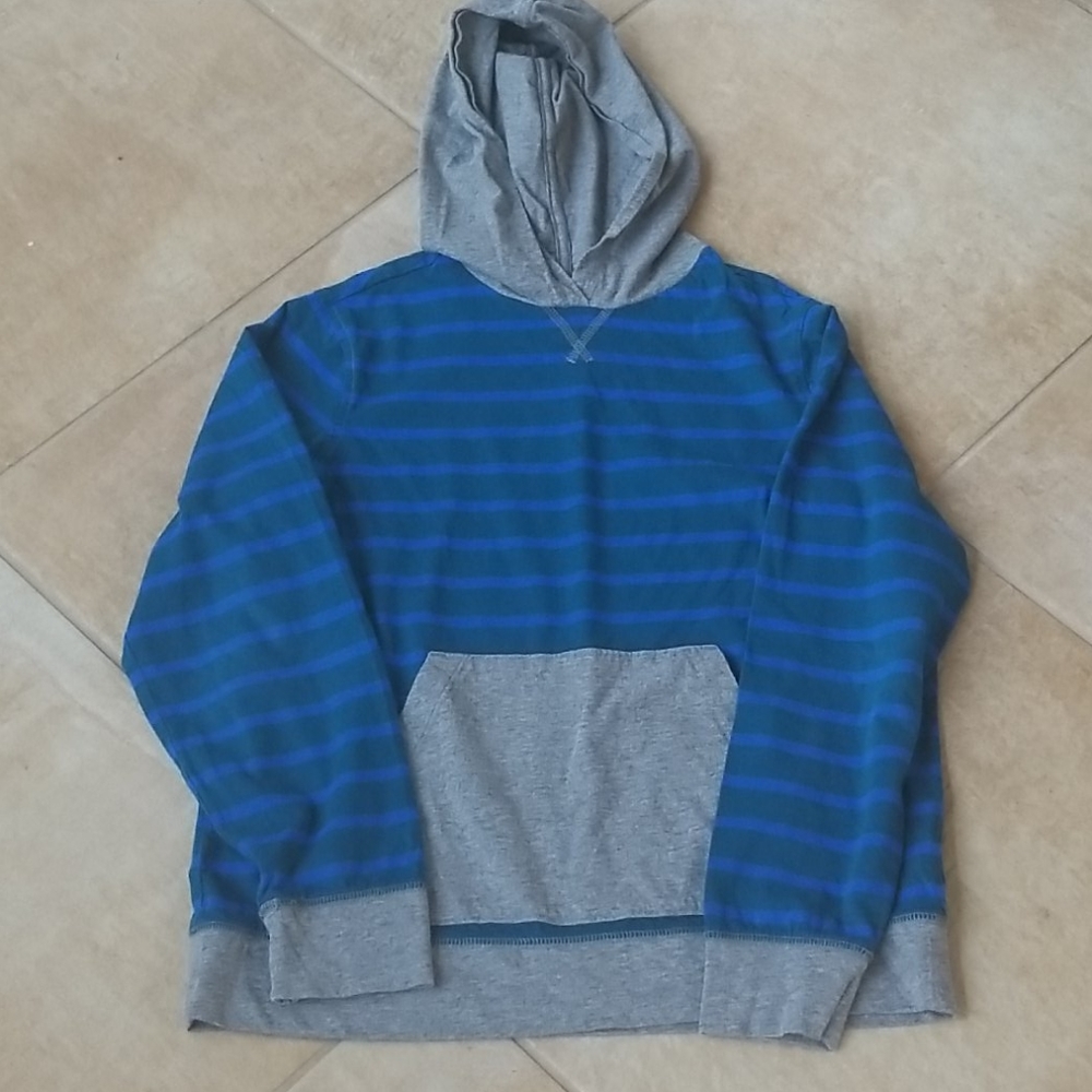 Land end striped hoodie medium